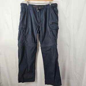 BC Clothing Convertible Cargo Pants Mens XXL 36x29 Blue Zip Off Outdoor Hiking